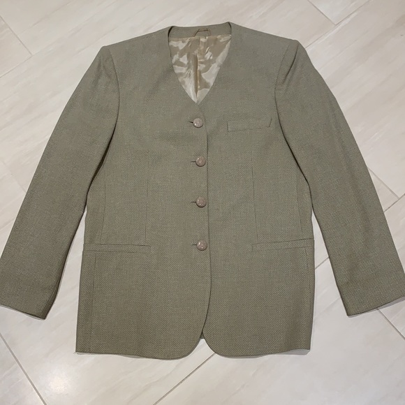 Vintage Italian Shawl Collar Tweed Blazer Size 10 - Picture 6 of 16